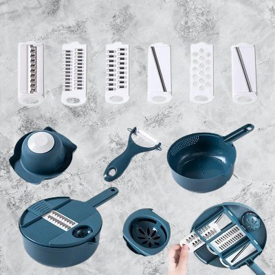 Hachoir Manuel - CutShredGrater™ - Bleu - Mon Univers Culinaire